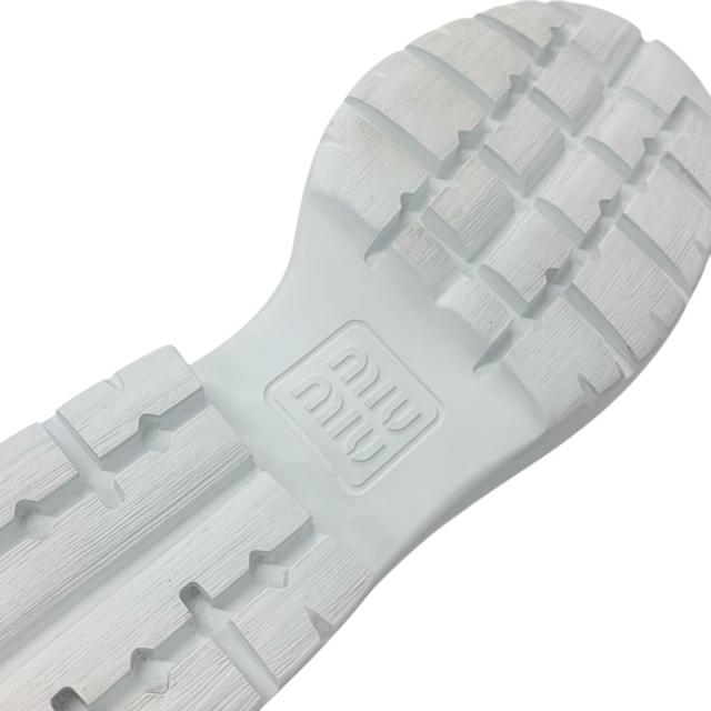 ミュウミュウ MIUMIU ローファー 革靴 靴 シューズ レザー ホワイト 白