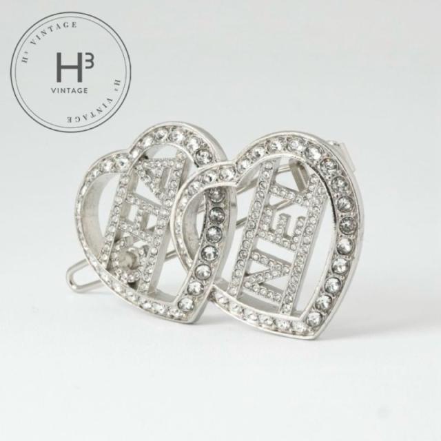 シャネル CHANEL ヘアアクセサリー シルバー ロゴ ハート ライン