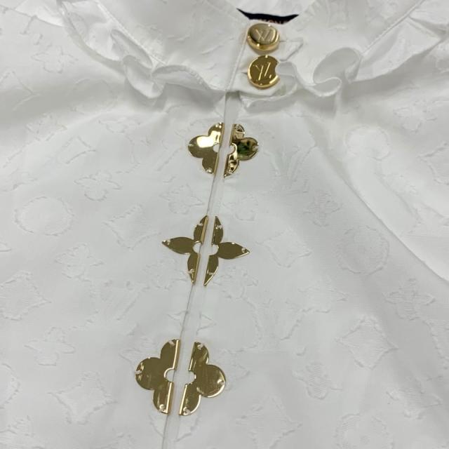 ルイヴィトン LOUIS VUITTON トップス コットン ホワイト ゴールド シャツ ブラウス モノグラム 半袖_5