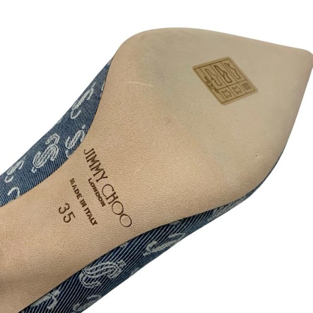 ジミーチュウ JIMMY CHOO DIAMOND TALURA パンプス 靴 シューズ デニム ブルー 未使用 ロゴ チェーン