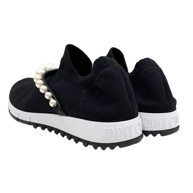 ジミーチュウ JIMMY CHOO スニーカー 靴 シューズ ファブリック フェイクパール ブラック 黒 ソックススニーカー パール クリスタル_3