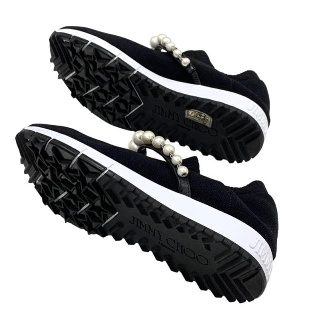 ジミーチュウ JIMMY CHOO スニーカー 靴 シューズ ファブリック フェイクパール ブラック 黒 ソックススニーカー パール クリスタル_5