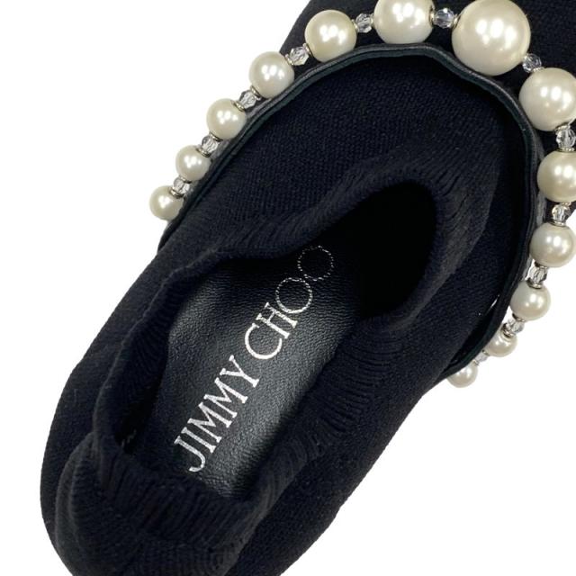 ジミーチュウ JIMMY CHOO スニーカー 靴 シューズ ファブリック フェイクパール ブラック 黒 ソックススニーカー パール クリスタル_6