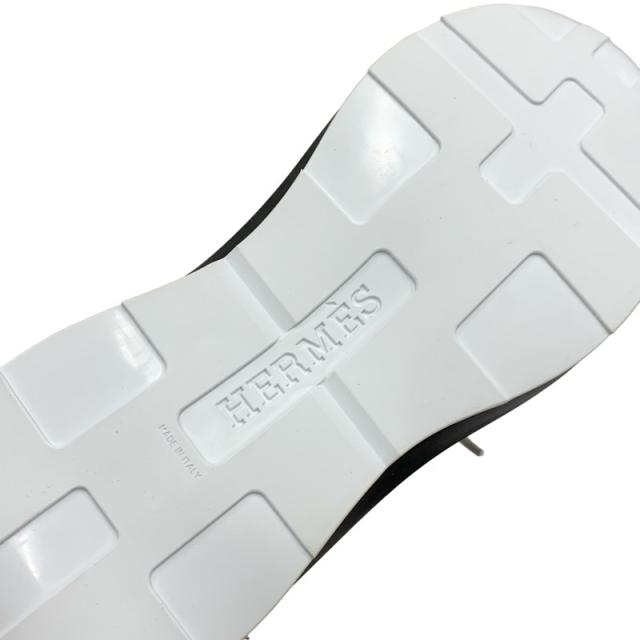エルメス HERMES グラム スニーカー 靴 シューズ レザー スエード ブラック ホワイト バンダナ柄_8