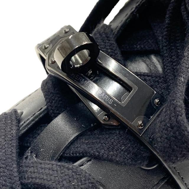 エルメス HERMES デイドリーム スニーカー 靴 シューズ レザー ブラック 黒 ケリー金具 ハイカットスニーカー_8