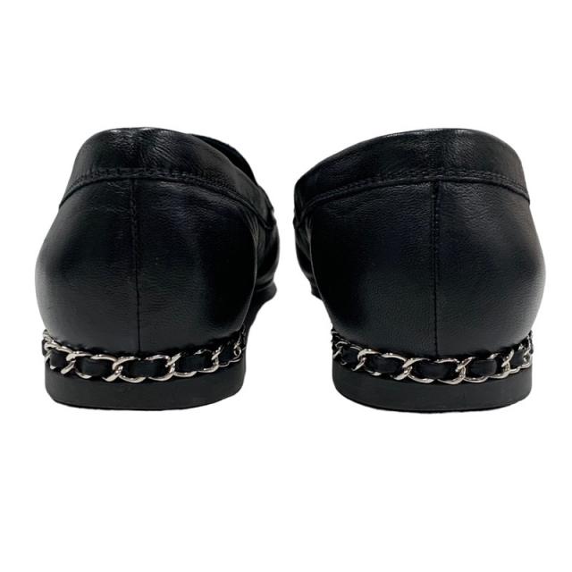 シャネル CHANEL ローファー 革靴 靴 シューズ レザー ブラック 黒