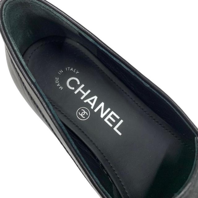 シャネル CHANEL ローファー 革靴 靴 シューズ レザー ブラック 黒