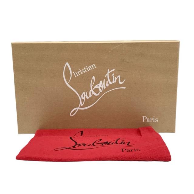 クリスチャンルブタン Christian Louboutin ローファー 革靴 靴 シューズ デニム ブルー ゴールド 未使用 フラットシューズ チェーン