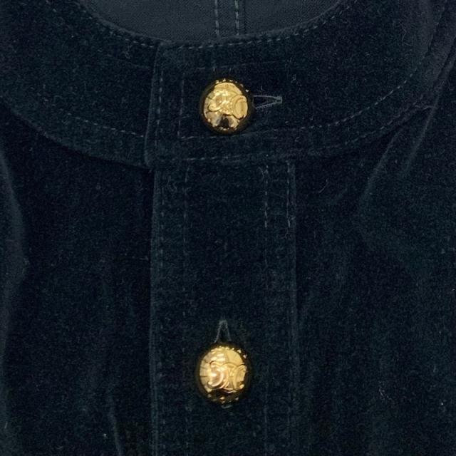 セリーヌ CELINE ワンピース コットン ブラック 黒 ゴールド トリオンフ ドレス ベロア_5