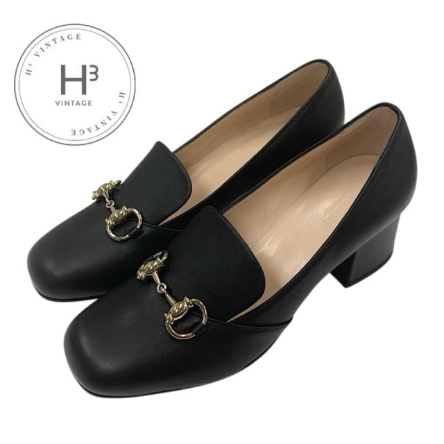 グッチ GUCCI ホースビット ローファー ブラック レザー 38 レディース GUCCI ホースビットローファー レディース SIZE 38 25(cm) グッチ