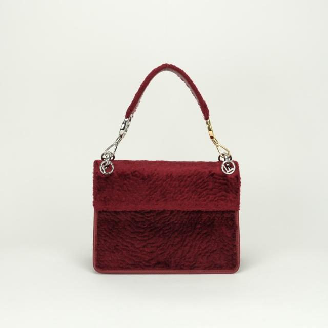 FENDI キャナイエフ ズッカ ハンドバッグ レザー レッド FENDI キャナイエフ ズッカ ハンドバッグ レザー レッド フェンディ