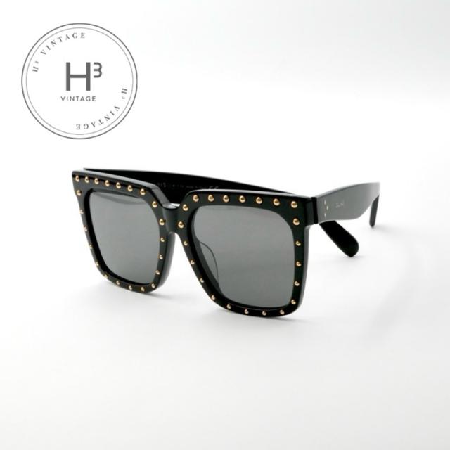 CELINE ブラックサングラス ゴールドロゴ付き セリーヌ CELINE サングラス ブラック ゴールド ロゴ アイウェア