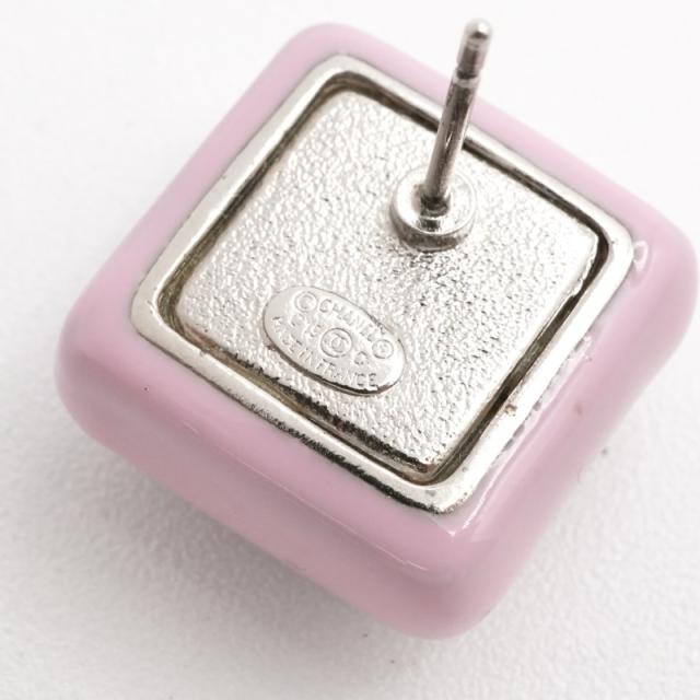 シャネル CHANEL ピアス イヤリング シルバー ピンク ココマーク スクエア