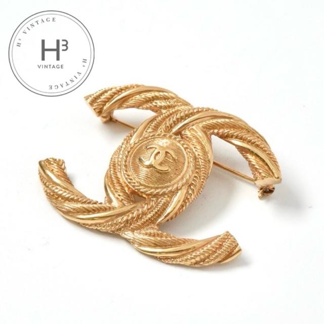 CHANEL ブローチ コサージュ ゴールド ココマーク ヴィンテージ 【公式