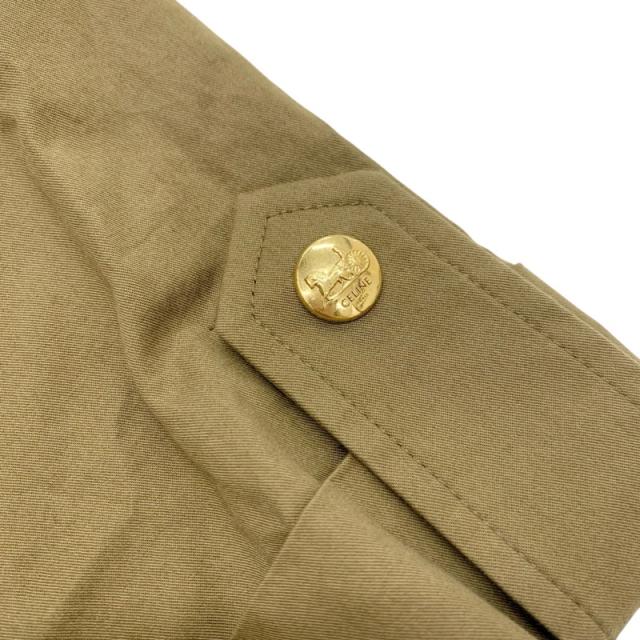 セリーヌ CELINE ワンピース コットン カーキ ゴールド サファリ