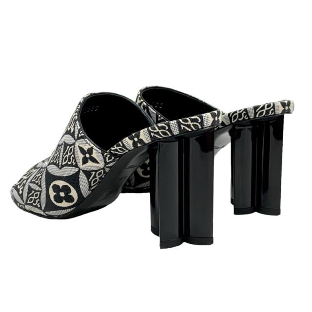 ヴィトン シルエットライン SINCE1854 ファブリック サンダル ブラック