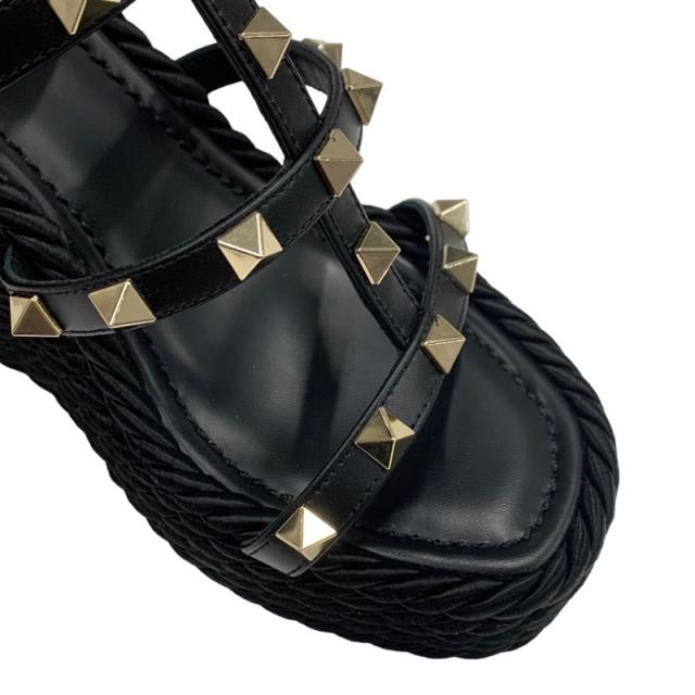 ヴァレンティノ VALENTINO サンダル 靴 シューズ レザー ブラック 黒