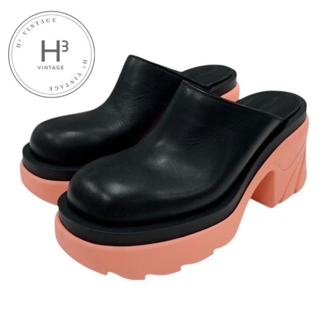 ボッテガヴェネタ フラッシュポンプ レザー ラバー ミュール サンダル