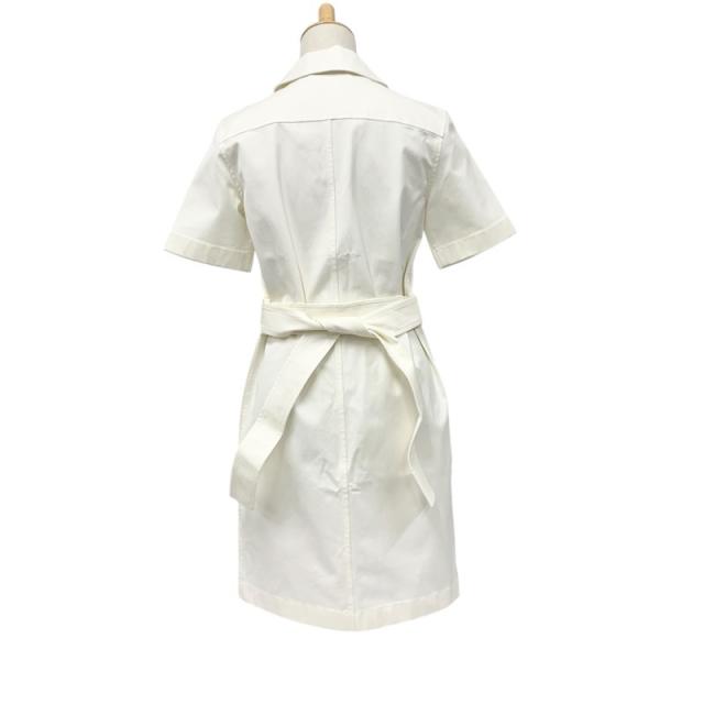 エルメス コットン ワンピース ハーフジップ トゥレ金具 半袖 ホワイト エルメス コットン ワンピース ハーフジップ トゥレ金具 半袖 ホワイト