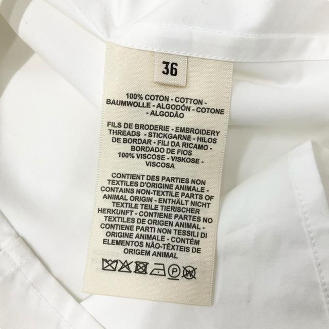 エルメス HERMES ワンピース コットン ホワイト 白 刺繍 シャツワンピース ノースリーブ_6