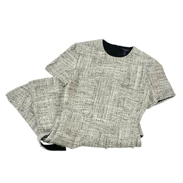 ヴィトン ワンピース コットン ツイード 半袖 22SS グレー ルイ