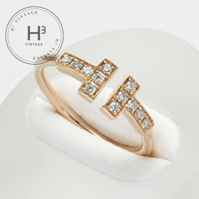 ティファニー Tワイヤー ダイヤモンド バンドリング ピンクゴールド