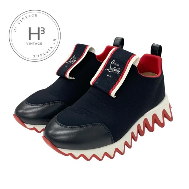 クリスチャンルブタン Christian Louboutin Tiketa Run スニーカー 靴 シューズ カーフレザー ブラック ホワイト レッド スリッポン
