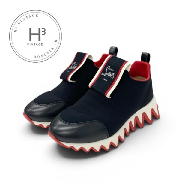 クリスチャンルブタン Christian Louboutin Tiketa Run スニーカー 靴 シューズ カーフレザー ブラック ホワイト レッド スリッポン