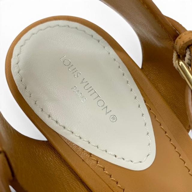 ルイヴィトン LOUIS VUITTON スターボードライン モノグラム サンダル 靴 シューズ レザー キャンバス ブラウン ホワイト 未使用_5