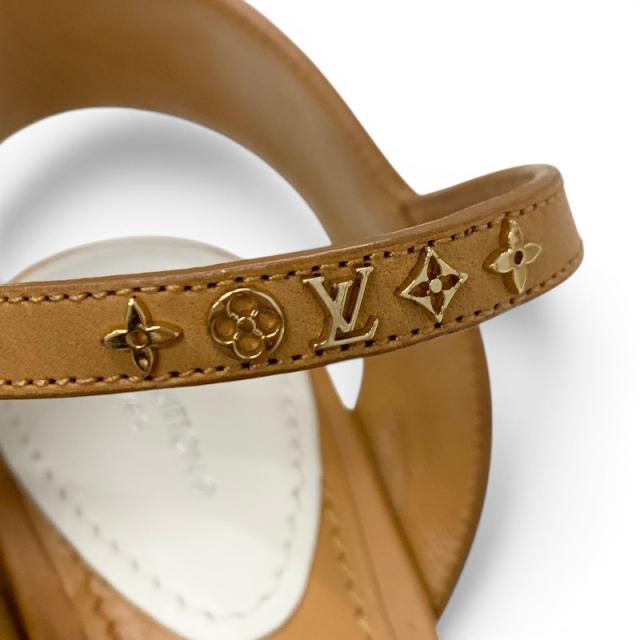 ルイヴィトン LOUIS VUITTON スターボードライン モノグラム サンダル 靴 シューズ レザー キャンバス ブラウン ホワイト 未使用_7