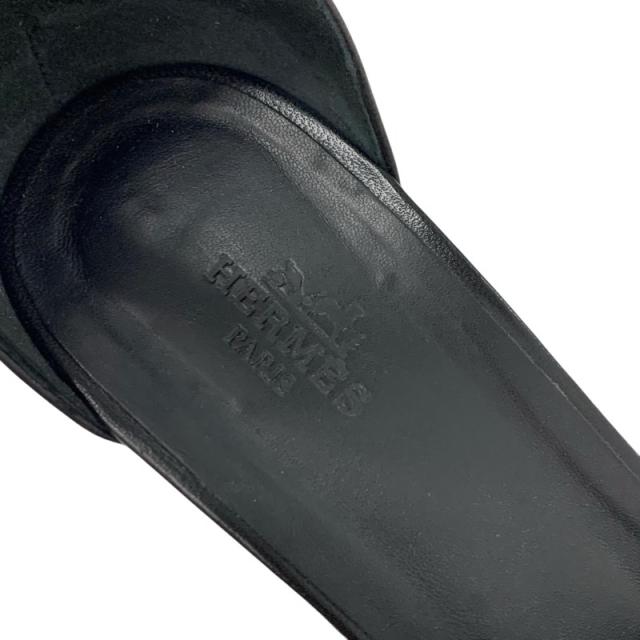 エルメス HERMES イネス サンダル 靴 シューズ レザー ブラック