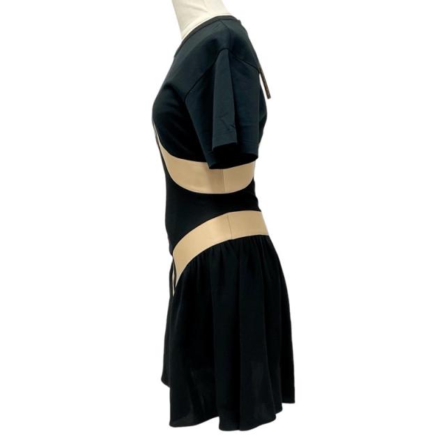 ヴィトン シルク コットン モノグラム 半袖 ワンピース ブラック ベージュ ルイヴィトン LOUIS VUITTON ワンピース シルク モノグラム ブラック