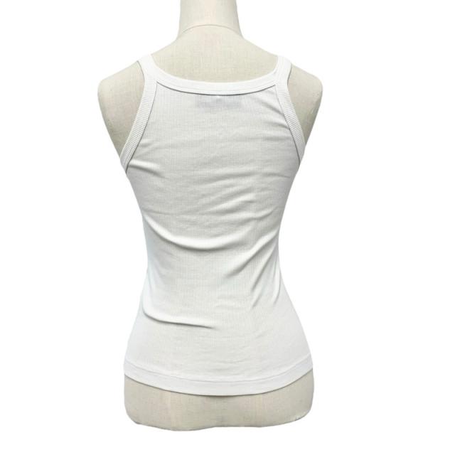 フェンディ FENDI トップス コットン ホワイト ブラック ロゴ タンク