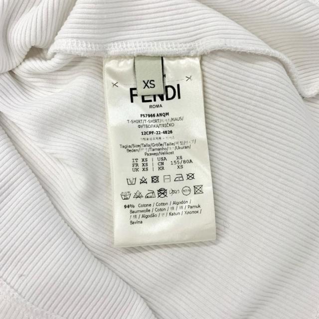 フェンディ FENDI トップス コットン ホワイト ブラック ロゴ タンク