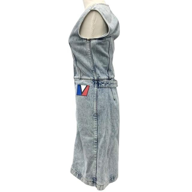 ルイヴィトン LOUIS VUITTON ワンピース コットン ブルー ノースリーブ