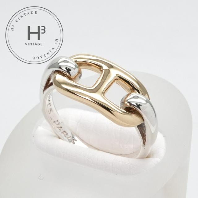 ス*犬様 エルメス シェーヌダンクル リング　750 925　ヴィンテージ　 8 ス*犬様 エルメス シェーヌダンクル リング 750 925 ヴィンテージ 8