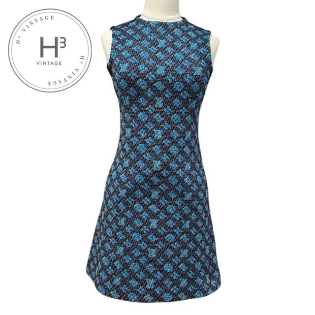 ルイヴィトン LOUIS VUITTON モノグラム ワンピース シルク ブルー系