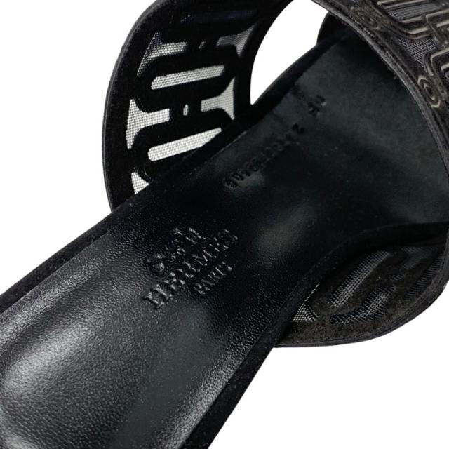 エルメス HERMES ジョイア55 サンダル 靴 シューズ スエード ブラック 黒 未使用 ミュール メッシュ_6