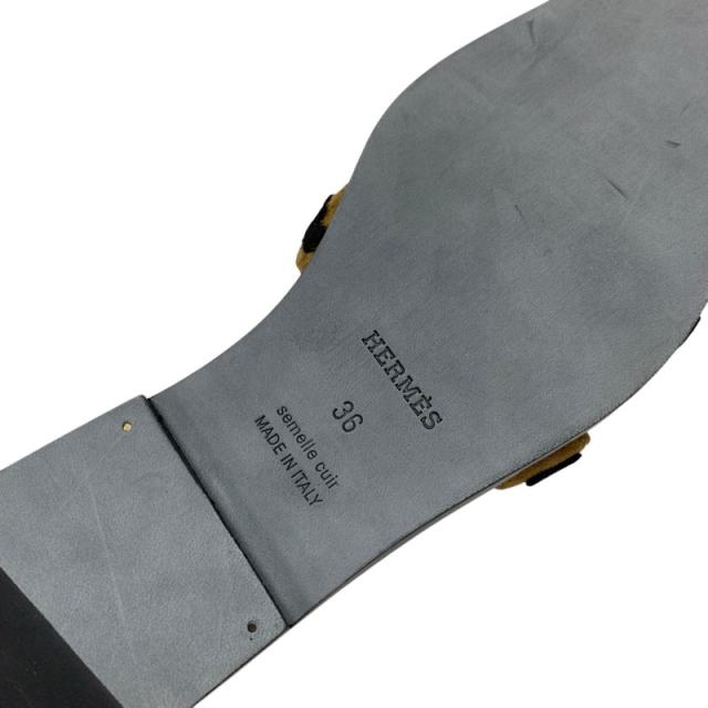 エルメス HERMES オラン サンダル 靴 シューズ シェーヴル ブラウン