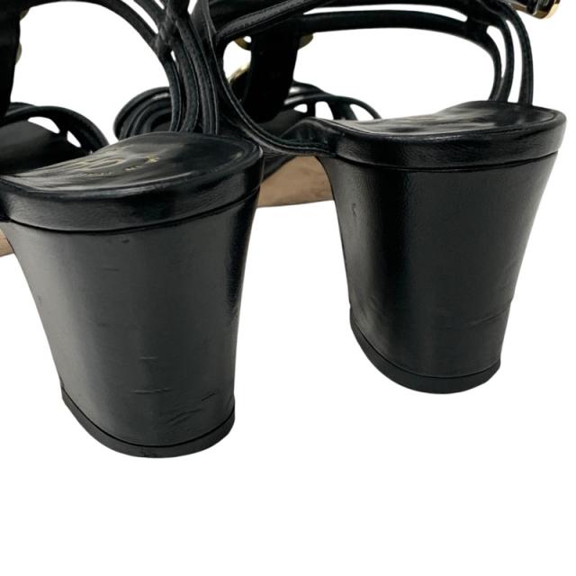 シャネル ココマーク アイコン レザー ストラップ サンダル ブラック シャネル ココマーク アイコン レザー ストラップ サンダル ブラック