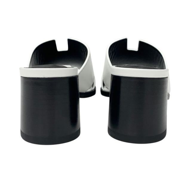 エルメス HERMES エリア 60 サンダル 靴 シューズ レザー ホワイト 未