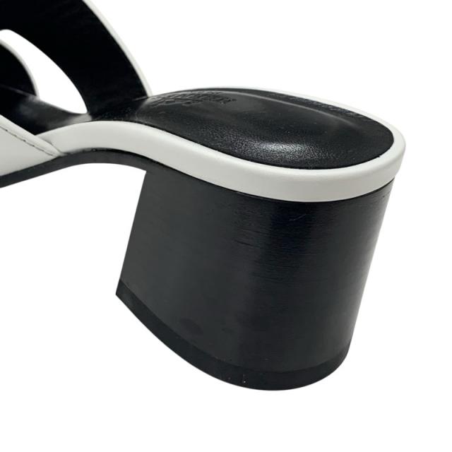 エルメス HERMES エリア 60 サンダル 靴 シューズ レザー ホワイト 未