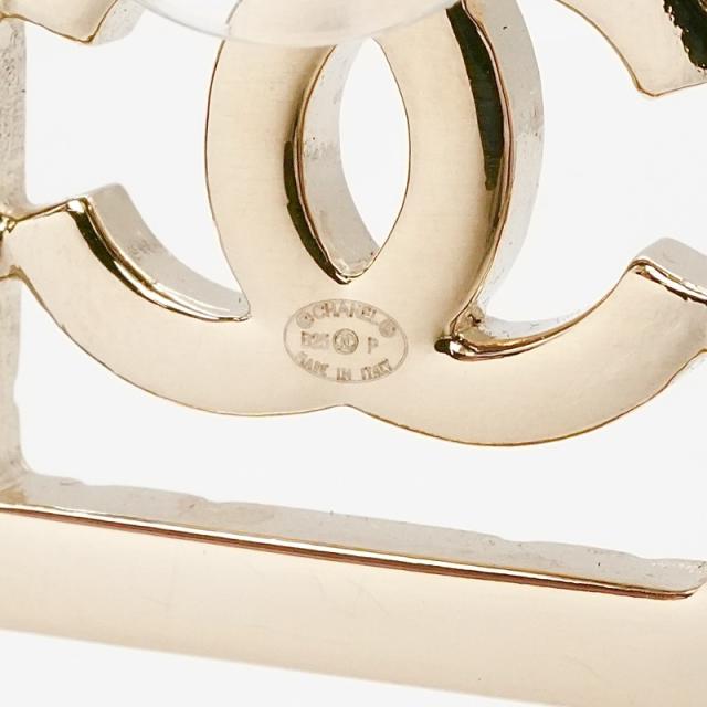 シャネル CHANEL ピアス イヤリング ゴールド ココマーク スクエア マトラッセ ラインストーン_4
