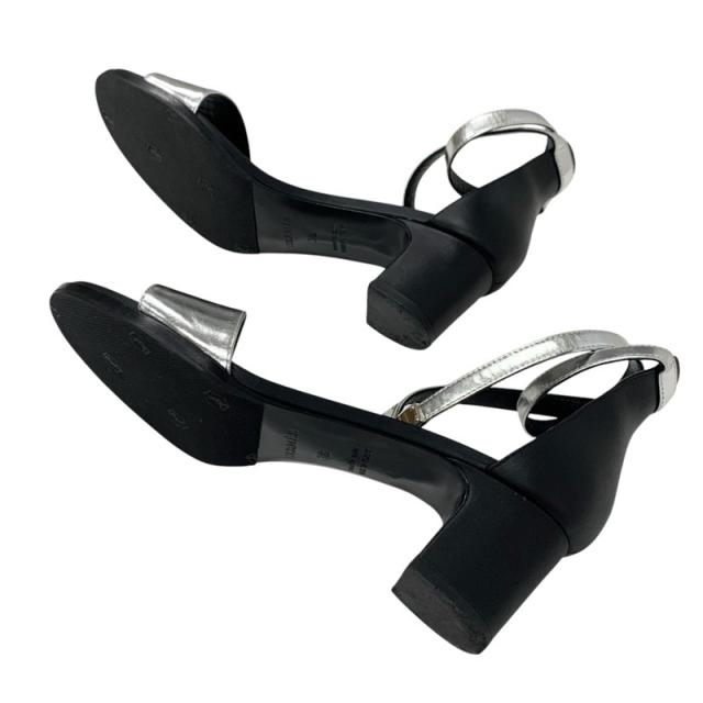 エルメス HERMES マネージュ サンダル 靴 シューズ レザー シルバー