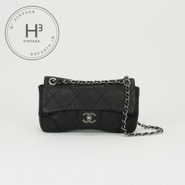 シャネル CHANEL ワイルドステッチ バッグ ショルダーバッグ キャビアスキン ブラック black 黒 シルバー金具 シャネル