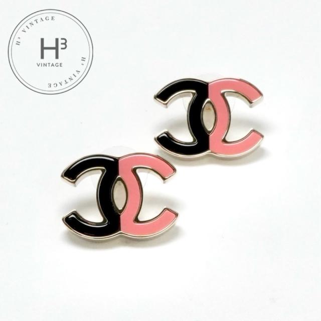 シャネル CHANEL ピアス イヤリング ゴールド ブラック ピンク ココマーク バイカラー