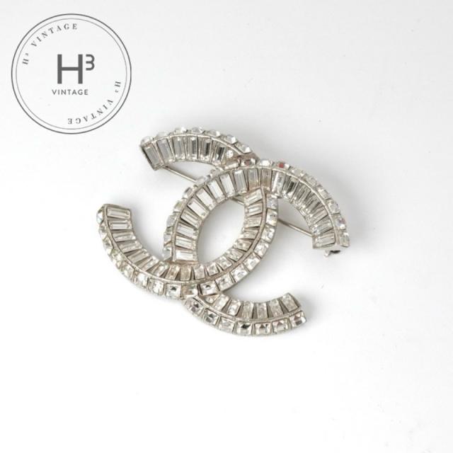 CHANELシャネル ヴィンテージ ラインストーンブローチ