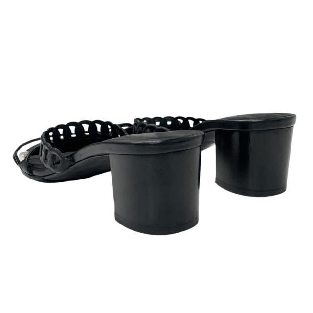 エルメス HERMES アジャッチオ サンダル 靴 シューズ レザー ブラック