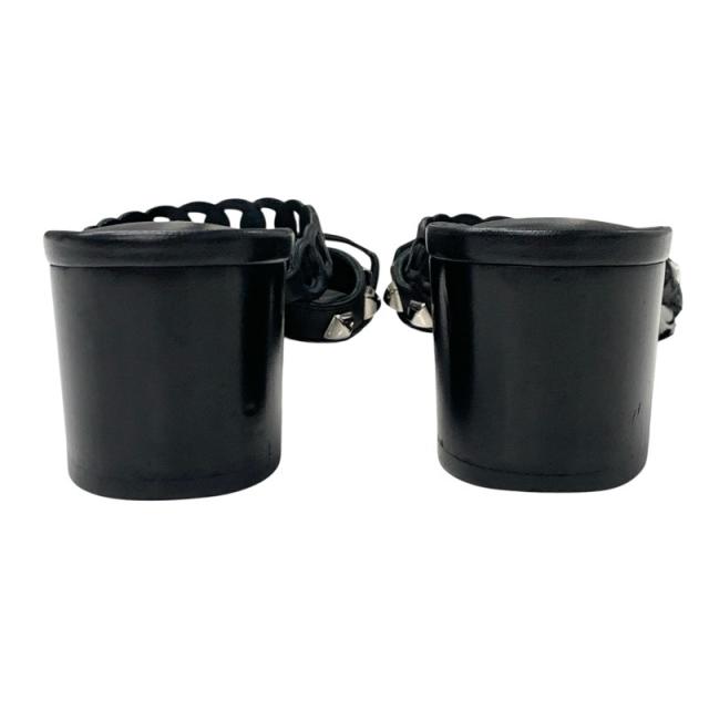 エルメス HERMES アジャッチオ サンダル 靴 シューズ レザー ブラック