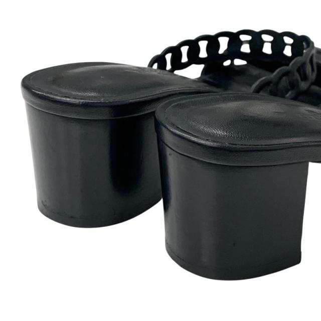 エルメス HERMES アジャッチオ サンダル 靴 シューズ レザー ブラック